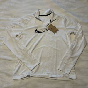 Nike White Dri-FIT Running Pullover